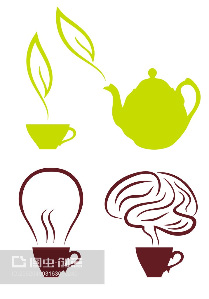 咖啡和茶,矢量套装coffee and tea, vector set